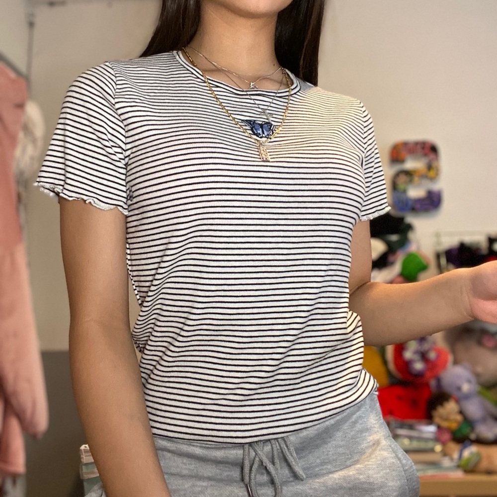 Hollister Striped Top with Butterfly